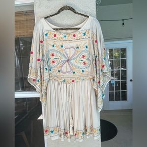 These three boutique boho tan dress. NWOT
